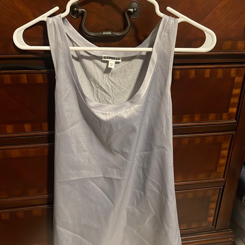 Express Greyish Blue sparkly tank// size small// never worn